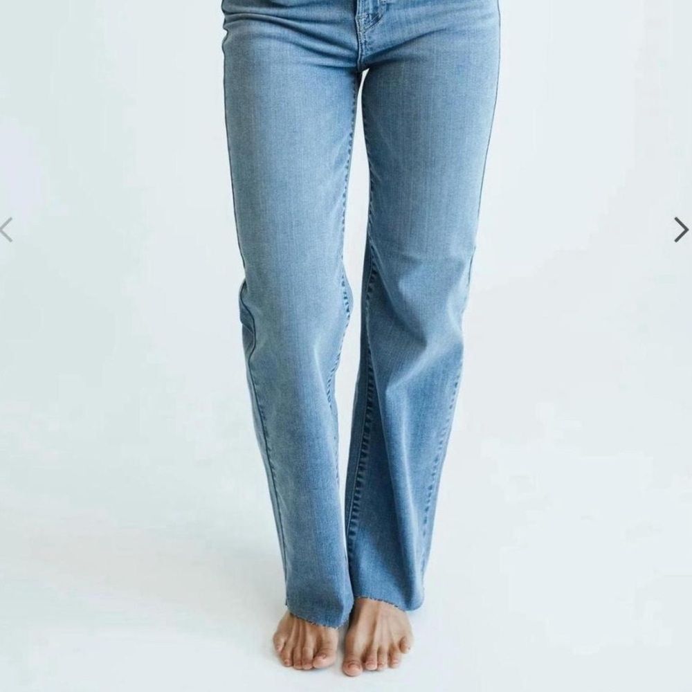 Carly Jean Los Angeles Light Blue Straight Leg Jeans